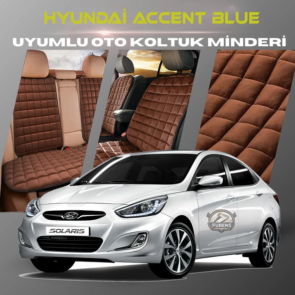 Hyunda Accent Blue Kahverengi Renk Tay Tüyü Cepli & Terletmez Sırtlı Oto Koltuk Minder Seti - Koltuk Koruma Kılıfı (ÖN & ARKA TAM SET) ürün görseli 1