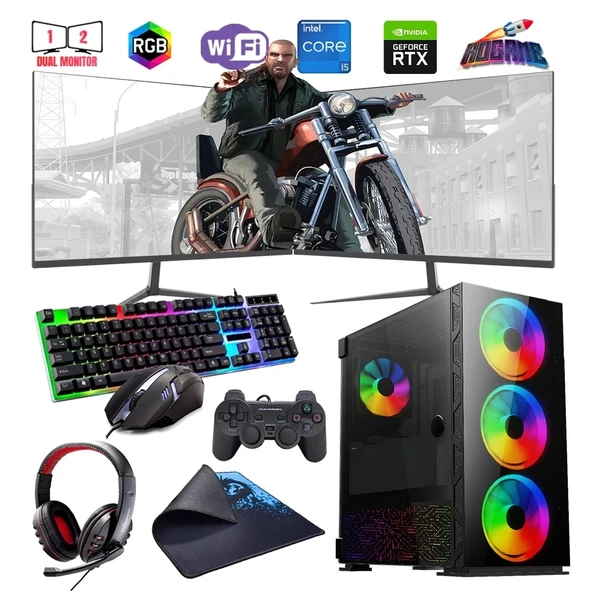 i5 12400F 32GB DDR4 1TB M2 12GB RTX3060 Çift 24" Monitörlü Oyun Bilgisayarı (Gaming SET) ürün görseli