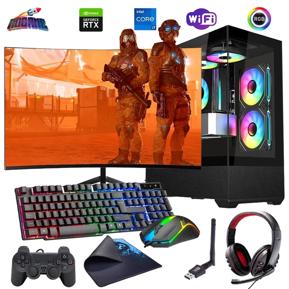 i7 12700F 16GB DDR4 512GB M2 8GB RTX4060 24" 100Hz Mon. Oyun Bilgisayarı (Gaming SET)