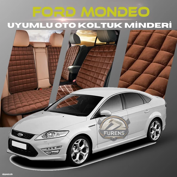 Ford Mondeo Kahverengi Renk Tay Tüyü Cepli & Terletmez Sırtlı Oto Koltuk Minder Seti - Koltuk Koruma Kılıfı (ÖN & ARKA TAM SET) ürün görseli 1