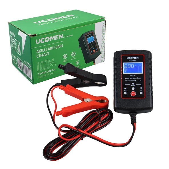 UCOMEN UC-C120201A SİYAH 6/12V MAX 2A LED GÖSTERGELİ AKÜ ŞARJ CİHAZI - 3