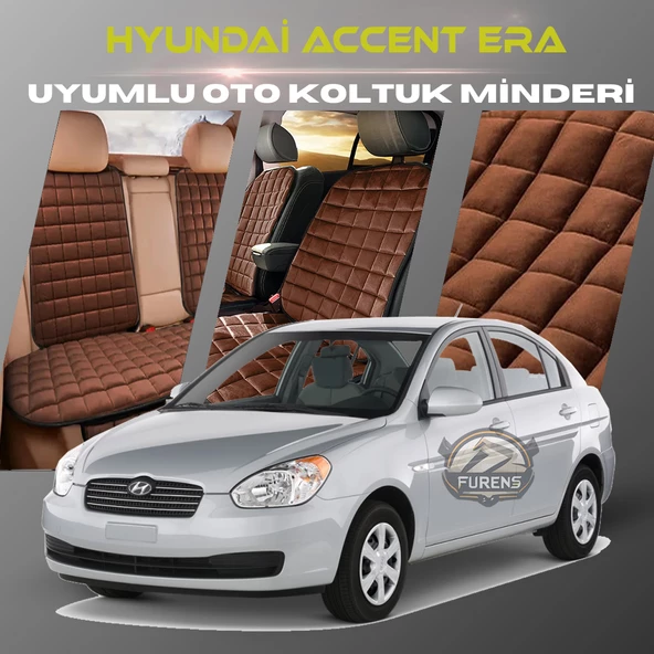 Hyundai Accent Era Kahverengi Renk Tay Tüyü Cepli & Terletmez Sırtlı Oto Koltuk Minder Seti - Koltuk Koruma Kılıfı (ÖN & ARKA TAM SET) ürün görseli 1