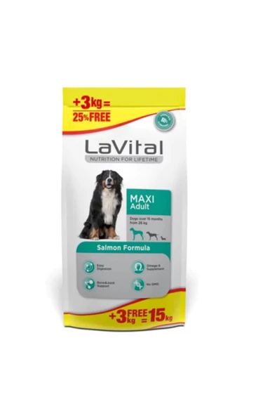 La Vital Somonlu Büyük Irk Yetişkin Köpek Maması 12+3 Kg