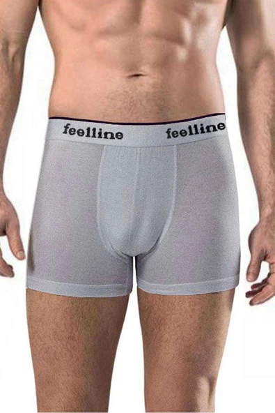 4 adet Feelline Siyah ve Gri Pamuklu Doğal Likralı Erkek Boxer - 3
