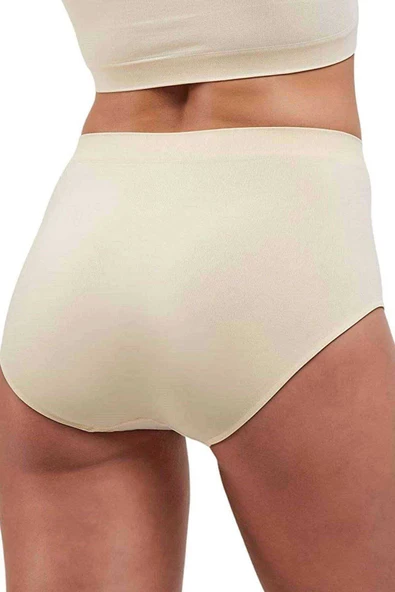 Elite Lite Kadın Yüksek Bel Dikişsiz İz Yapmaz Slip Külot Ten 811 - Resim 2
