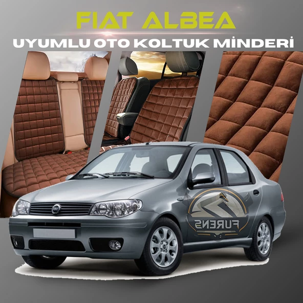 Fiat Albea Kahverengi Renk Tay Tüyü Cepli & Terletmez Sırtlı Oto Koltuk Minder Seti - Koltuk Koruma Kılıfı (ÖN & ARKA TAM SET) ürün görseli 1