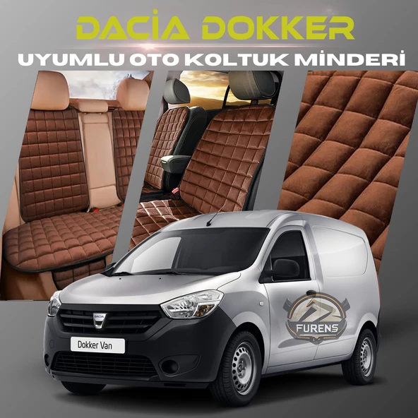 Dacia Dokker Kahverengi Renk Tay Tüyü Cepli & Terletmez Sırtlı Oto Koltuk Minder Seti - Koltuk Koruma Kılıfı (ÖN & ARKA TAM SET) ürün görseli 1
