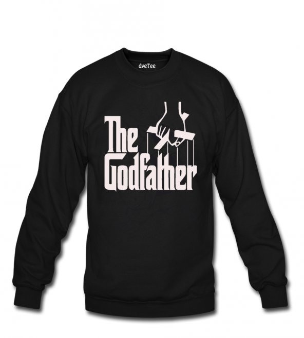 Dyetee The Godfather - Yazı Yuvarlak Yaka Erkek Sweatshirt