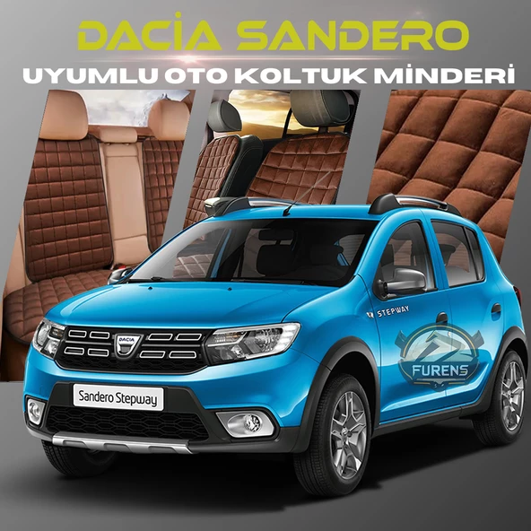 Dacia Sandero Kahverengi Renk Tay Tüyü Cepli & Terletmez Sırtlı Oto Koltuk Minder Seti - Koltuk Koruma Kılıfı (ÖN & ARKA TAM SET) ürün görseli 1