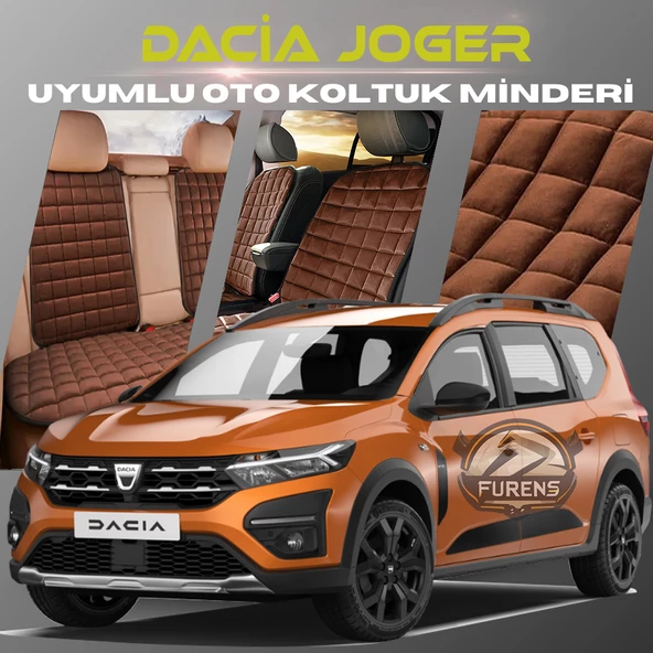 Dacia Joger Kahverengi Renk Tay Tüyü Cepli & Terletmez Sırtlı Oto Koltuk Minder Seti - Koltuk Koruma Kılıfı (ÖN & ARKA TAM SET)