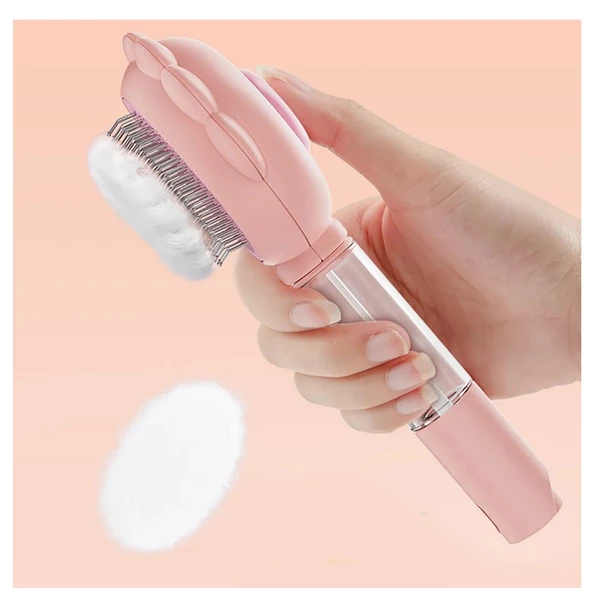 Basmalı Otomatik Temizlenen Tuşlu Fiskiyeli Evcil Hayvan Fırçası Kedi Köpek Tüy Toplayıcı Tarak - 5