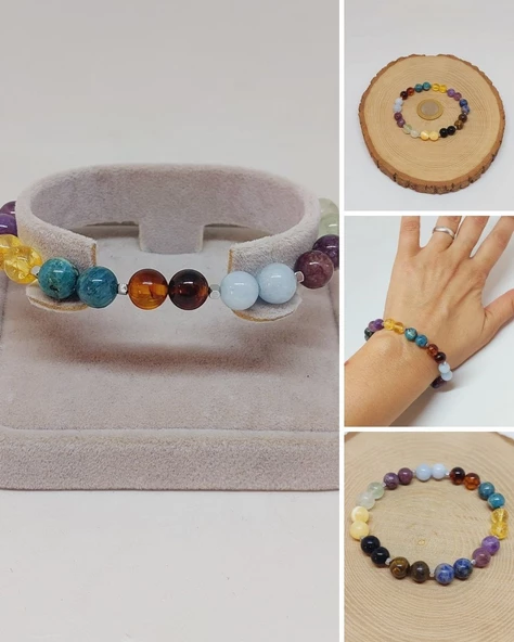 Doğal Taş Öğrenci Başarı Bilekliği 8mm Unisex (55760) ürün görseli 1