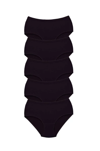 5 Adet Tutku Kadın Yüksek Bel Bato Kalın Lastik Külot Siyah ürün görseli