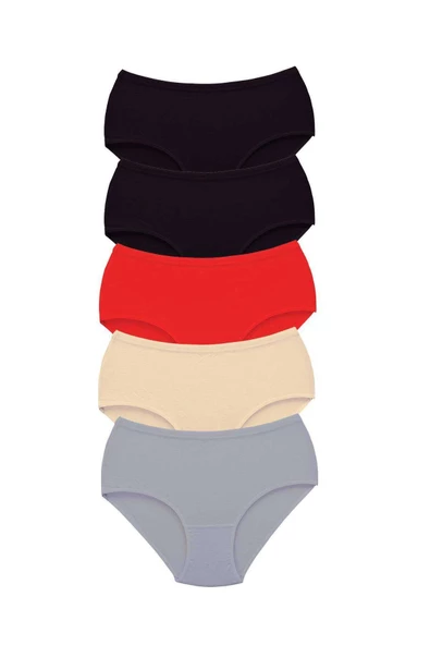 5 Adet Tutku Kadın Yüksek Bel Bato Kalın Lastik Külot S12 ürün görseli