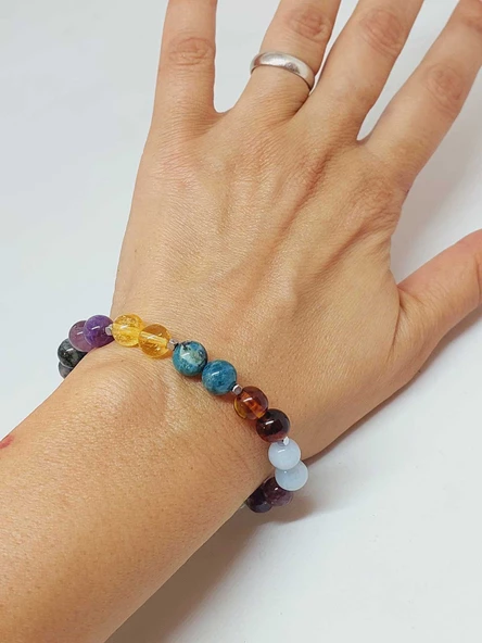 Doğal Taş Öğrenci Başarı Bilekliği 8mm Unisex (55760) - Resim 3