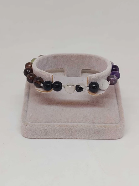 Doğal Taş Nazar Ve Kötü Enerjiden Korunma Bilekliği 8mm Unisex (55768) - 2