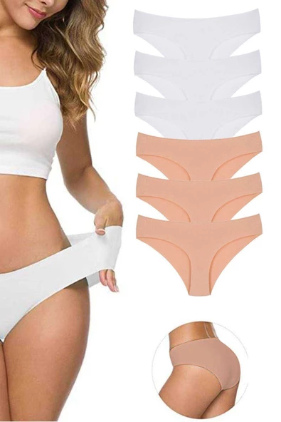 6 Adet Kadın Dikişsiz Lazer Kesim Esnek İz yapmayan Külot S3 ürün görseli