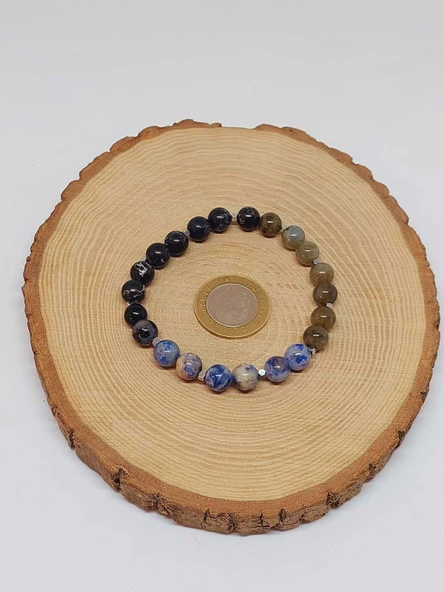 Doğal Taş Öz Güven Bilekliği 8mm Unisex (55762) - Resim 5