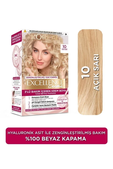 L'Oreal Paris Excellence Creme Saç Boyası 10 Açık Sarı