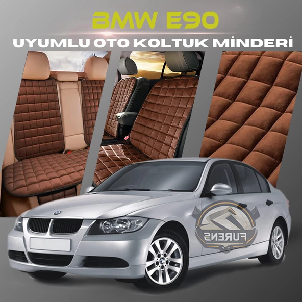Bmw E90 Kahverengi Renk Tay Tüyü Cepli & Terletmez Sırtlı Oto Koltuk Minder Seti - Koltuk Koruma Kılıfı (ÖN & ARKA TAM SET) ürün görseli 1