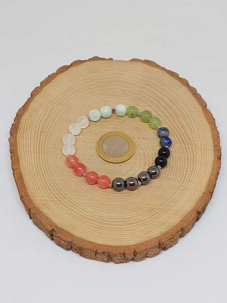 Doğal Taş Huzur-Mutluluk Bilekliği 8mm Unisex (55766) - Resim 5