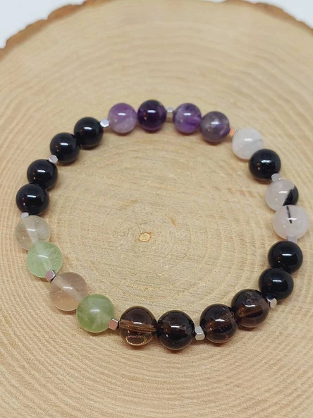 Doğal Taş Nazar Ve Kötü Enerjiden Korunma Bilekliği 8mm Unisex (55768) - 4