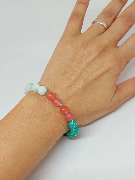 Doğal Taş Aşk-Sevgi Çekmek İçin Bileklik 8mm Unisex (55770) - 3