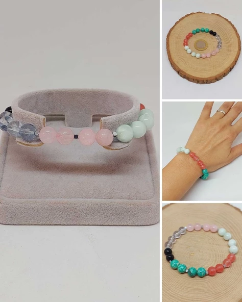 Doğal Taş Aşk-Sevgi Çekmek İçin Bileklik 8mm Unisex (55770)