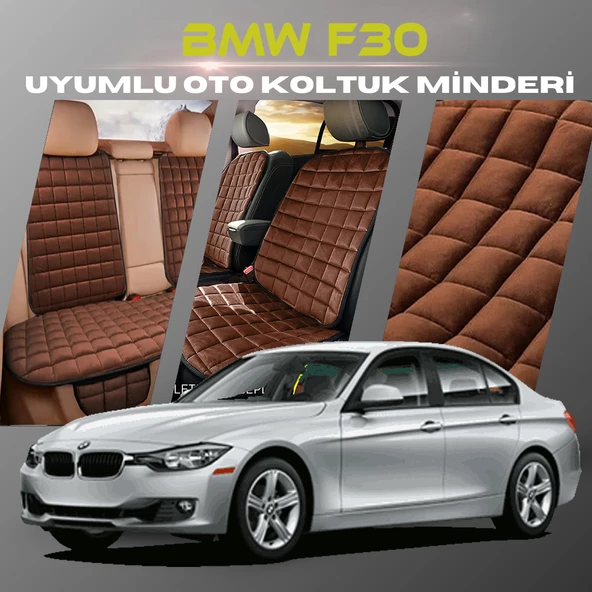 Bmw F30 Kahverengi Renk Tay Tüyü Cepli & Terletmez Sırtlı Oto Koltuk Minder Seti - Koltuk Koruma Kılıfı (ÖN & ARKA TAM SET) ürün görseli 1