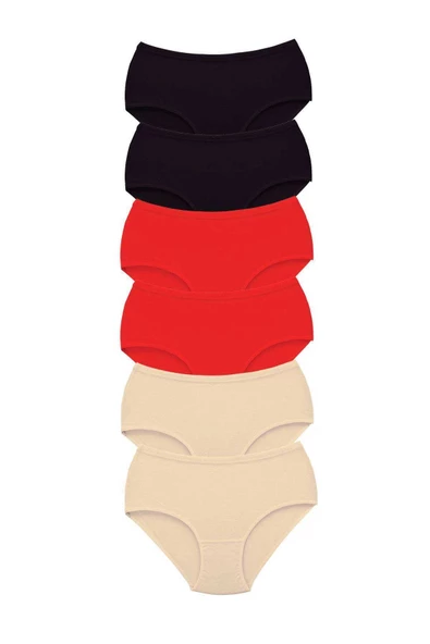 6 Adet Tutku Kadın Yüksek Bel Bato Kalın Lastik Külot S11 ürün görseli