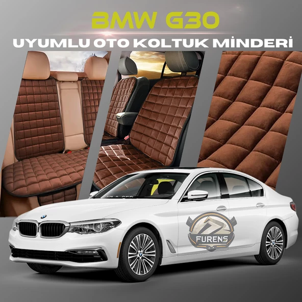 Bmw G30 Kahverengi Renk Tay Tüyü Cepli & Terletmez Sırtlı Oto Koltuk Minder Seti - Koltuk Koruma Kılıfı (ÖN & ARKA TAM SET) ürün görseli 1