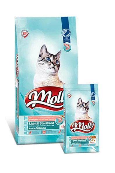 Molly Light Sterilised Somonlu Kedi Maması 2 Kg