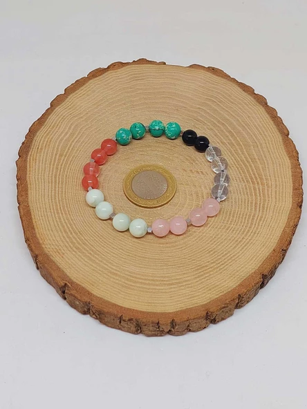 Doğal Taş Aşk-Sevgi Çekmek İçin Bileklik 8mm Unisex (55770) - 5