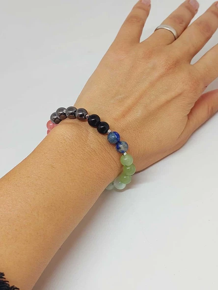 Doğal Taş Huzur-Mutluluk Bilekliği 8mm Unisex (55766) - Resim 3
