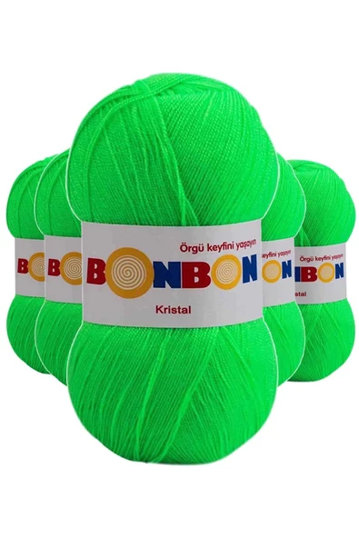 5 Adet Kristal El Örgü Lif İpi Fıstık Yeşili 98395 ürün görseli