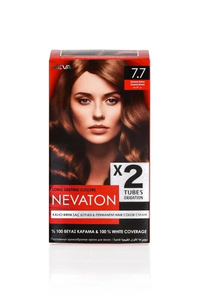 Nevaton 2 Li Saç Boyası 7.7 Karamel Kahve