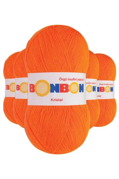 5 Adet Kristal El Örgü Lif İpi Turuncu 98215 ürün görseli