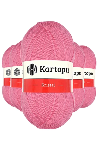 5 Adet Kristal Çift Katlı El Örgü Lif İpi Koyu Pembe K1790 ürün görseli