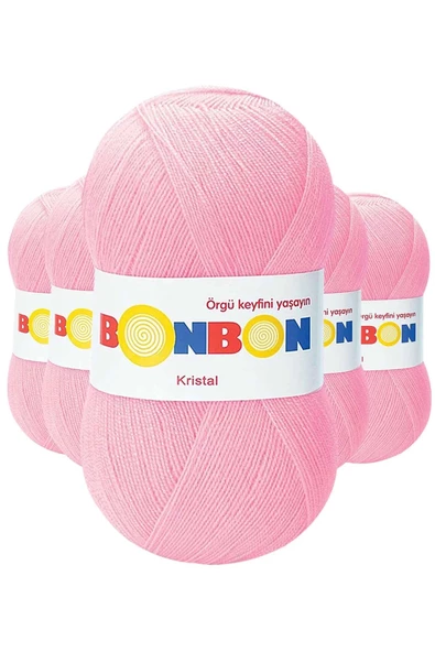 5 Adet Kristal El Örgü Lif İpi Şeker Pembe 98588 ürün görseli
