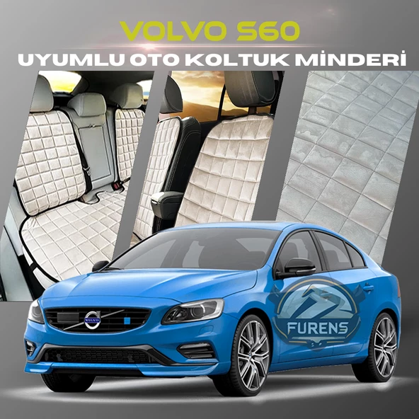 Volvo S60 Bej Renk Tay Tüyü Cepli & Terletmez Sırtlı Oto Koltuk Minder Seti - Koltuk Koruma Kılıfı (ÖN & ARKA TAM SET) ürün görseli 1