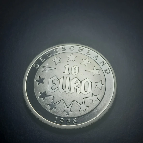 Escoines Koleksiyon 39963676dadb09a8ab 1996 Almanya 10Euro Europa Hatıra madeni para 26.2Gram 40mm - Resim 2