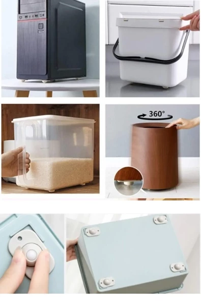 TİNEKE  Bilyeli Eşya Kaydırma Aparatı 4lü Set 360 Derece Evrensel Döner Tekerlek Kasnak - 4