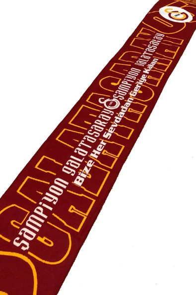 Galatasaray Orijinal Lisanslı Akrilik Şampiyon Galatasaray Atkı Hediyelik Ahşap Kutulu