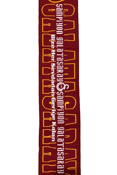 Galatasaray Orijinal Lisanslı Akrilik Şampiyon Galatasaray Atkı Aslan Baskılı Ahşap Kutulu - 5