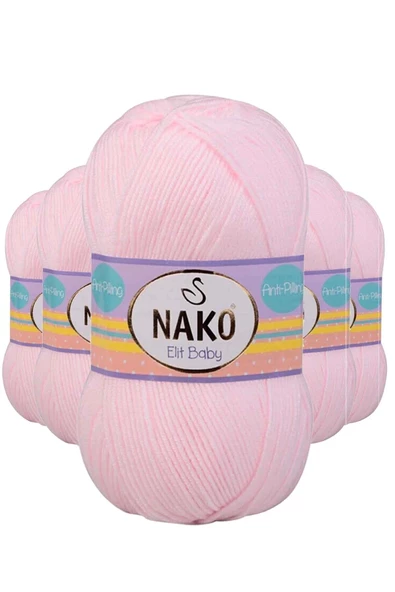 5 Adet Elite Baby El Örgü İpi Tüylenmeyen Bebek Yünü Soft Pembe 2892 ürün görseli