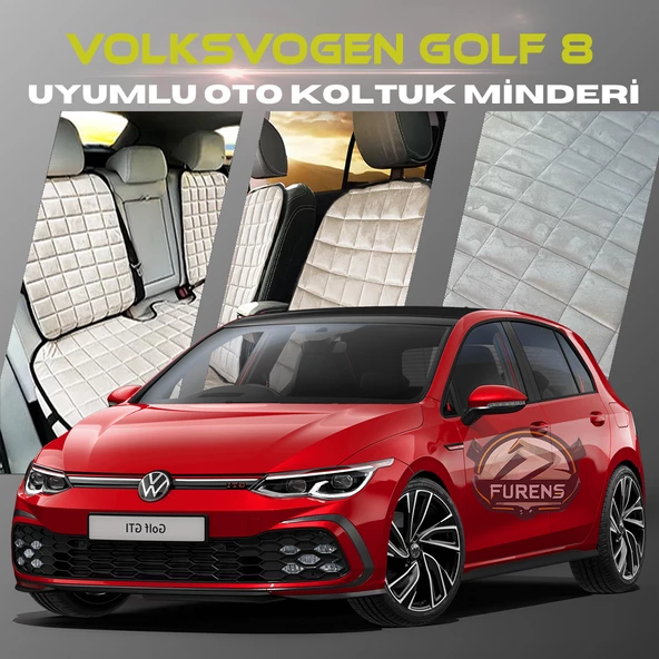Volksvogen Golf 8 Bej Renk Tay Tüyü Cepli & Terletmez Sırtlı Oto Koltuk Minder Seti - Koltuk Koruma Kılıfı (ÖN & ARKA TAM SET) ürün görseli 1