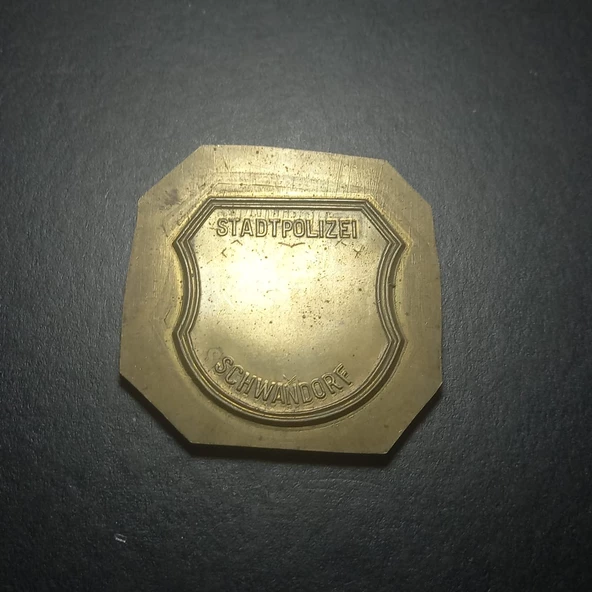 Escoines Koleksiyon Schwandorf Şehir Polisi Hatıra Madalya Kesilmemiş Madalya 70.5Gram 54mm Nadir - Resim 2