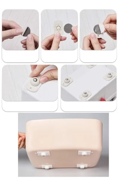 TİNEKE  Bilyeli Eşya Kaydırma Aparatı 4lü Set 360 Derece Evrensel Döner Tekerlek Kasnak - 3