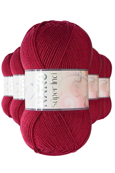 5 Adet Süper İnci El Örgü İpi 100 gr Vişne Çürüğü 3630 ürün görseli