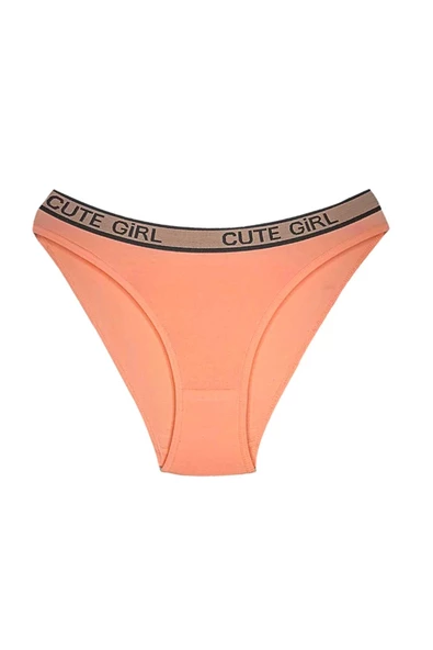 5 Adet Beli Yazılı Pamuklu Kalın Lastik Kadın Slip Külot - 5